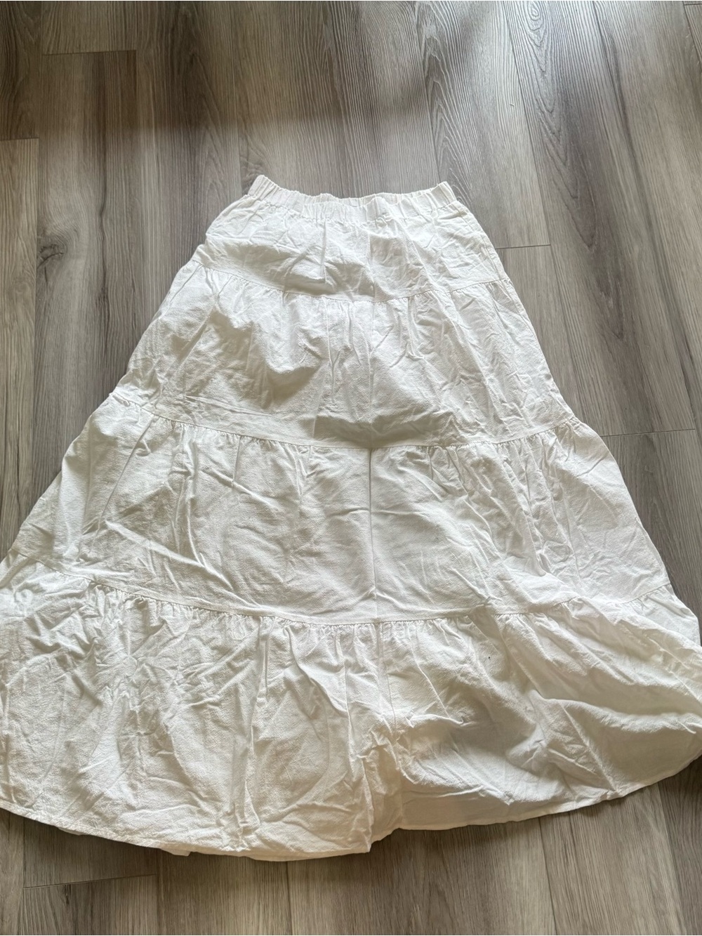SHEIN White Tiered Maxi Skirt - Flowy Boho Style